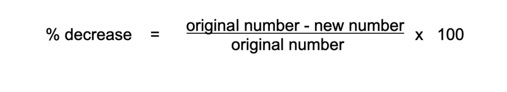 Percentage decrease