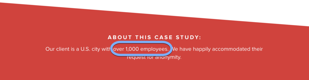 Anonymous case study - number of employees